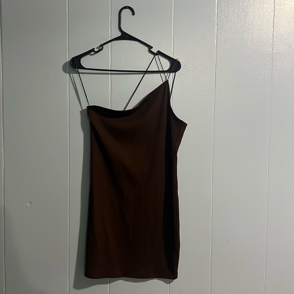 Sleeveless Brown Mini dress